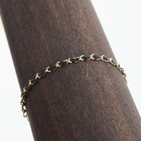 "The Topanga" Enamel and Gold Chain Bracelet - Chocolate and Steel