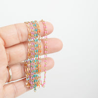 "The Topanga" Enamel and Gold Chain Bracelet - Chocolate and Steel