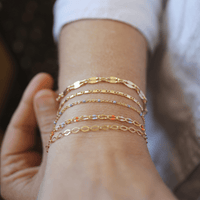 "The Topanga" Enamel and Gold Chain Bracelet - Chocolate and Steel