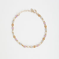 "The Topanga" Enamel and Gold Chain Bracelet - Chocolate and Steel