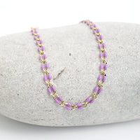 "The Topanga" Enamel and Gold Chain Bracelet - Chocolate and Steel