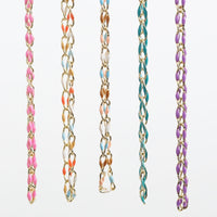 "The Topanga" Enamel and Gold Chain Bracelet - Chocolate and Steel