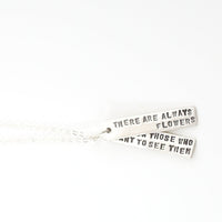 “There are always flowers for those who want to see them” Henri Matisse Quote Necklace - Chocolate and Steel
