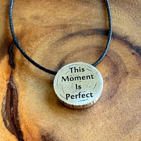 This Moment Tree Slice Necklace (The Interbeing) - Chocolate and Steel