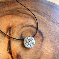 This Moment Tree Slice Necklace (The Interbeing) - Chocolate and Steel