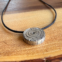 This Moment Tree Slice Necklace (The Interbeing) - Chocolate and Steel