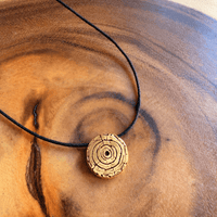 This Moment Tree Slice Necklace (The Interbeing) - Chocolate and Steel