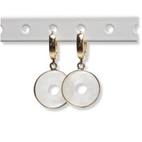 Time is a He@ler Turquoise and Moonstone Huggie Hoops - Chocolate and Steel