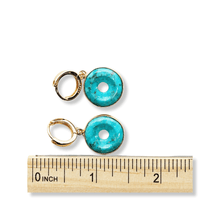 Time is a He@ler Turquoise and Moonstone Huggie Hoops - Chocolate and Steel