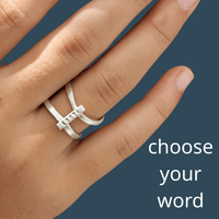 Tiny Mantra Rings - Chocolate and Steel