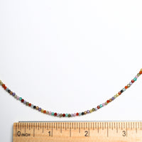 Tiny Pebbles Mixed Semi - Precious Stones Necklace - Chocolate and Steel