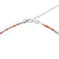 Tiny Pebbles Multi - Colored Pastel Opals Necklace - Chocolate and Steel