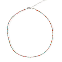 Tiny Pebbles Multi - Colored Pastel Opals Necklace - Chocolate and Steel
