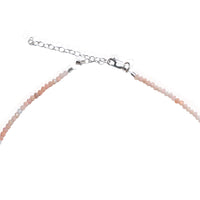 Tiny Pebbles Pink Opal Necklace - Chocolate and Steel