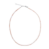 Tiny Pebbles Pink Opal Necklace - Chocolate and Steel