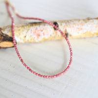 Tiny Pebbles Ruby Necklace - Chocolate and Steel