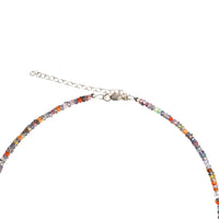 Tiny Pebbles Tanzanite Mixed Semi - Precious Stones Necklace - Chocolate and Steel