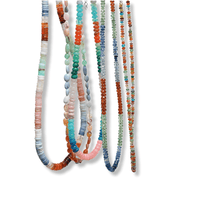 Wade in the Water Striped Tanzanite gemstone beaded necklace - Chocolate and Steel