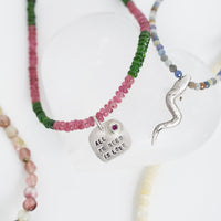 Watermelon Love Necklace with All We Need Is Love Pendant - Chocolate and Steel