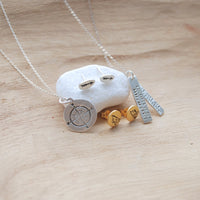 "Sometimes in the Waves of Change We Find our True Direction" Quote Necklace - Chocolate and Steel