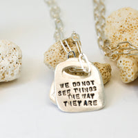 Anais Nin Rune Necklace "We do not see things the way they are. We see things the way we are" - Chocolate and Steel