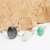 Ascendant Gemstone Stacking Ring - Chocolate and Steel