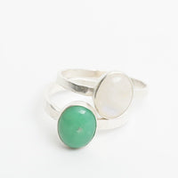 Ascendant Gemstone Stacking Ring - Chocolate and Steel