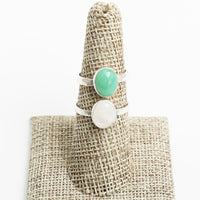 Ascendant Gemstone Stacking Ring - Chocolate and Steel