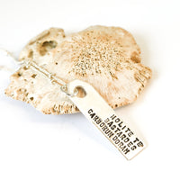 "Bastardes" Luggage Tag Quote Necklace - Chocolate and Steel