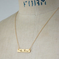 Be Brave / Arrow Reversible Mantra Necklace - Chocolate and Steel