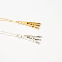 "Be Kind Whenever Possible, It's Always Possible" -Dalai Lama Quote Necklace - Chocolate and Steel