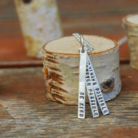 "Be Kind Whenever Possible, It's Always Possible" -Dalai Lama Quote Necklace - Chocolate and Steel
