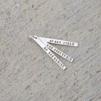 "Be the Change You Wish to See in the World" - Quote Necklace - Chocolate and Steel