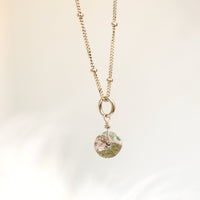 Boulder Opal Tiny Charm Necklace - Chocolate and Steel