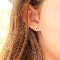 Cali Poppy Studs - Chocolate and Steel