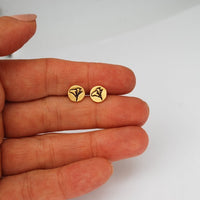 Cali Poppy Studs - Chocolate and Steel