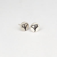 Cali Poppy Studs - Chocolate and Steel