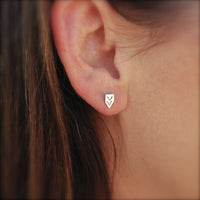Chevron studs - Chocolate and Steel