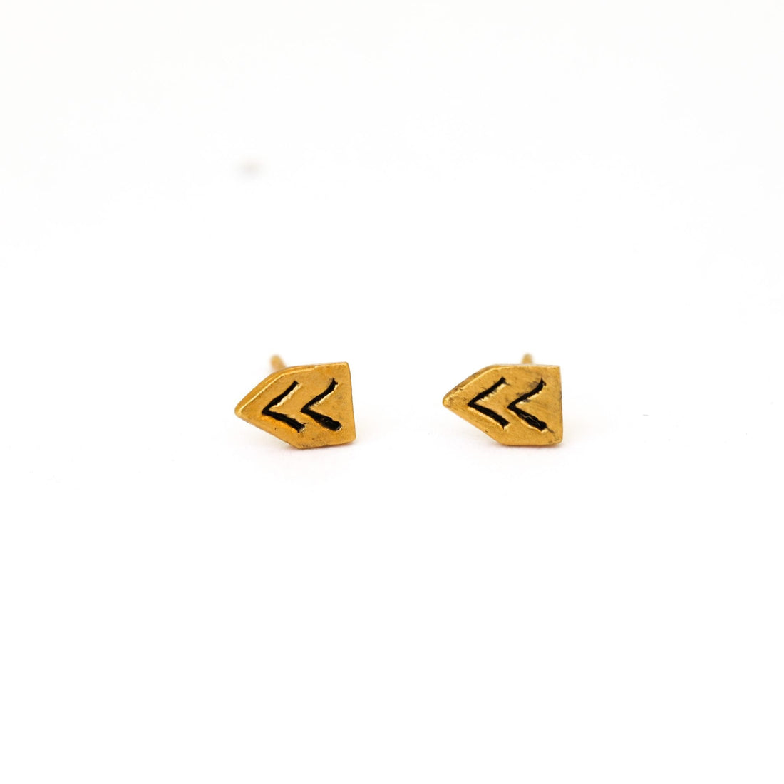 Chevron studs - Chocolate and Steel
