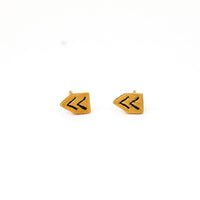 Chevron studs - Chocolate and Steel