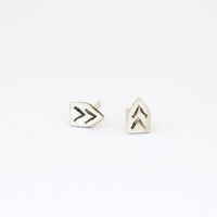 Chevron studs - Chocolate and Steel
