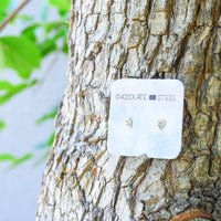 Chevron studs - Chocolate and Steel