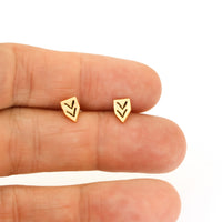 Chevron studs - Chocolate and Steel