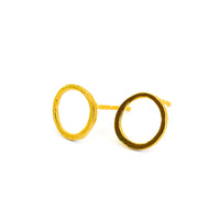 Couric Circle Studs - Chocolate and Steel