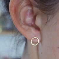 Couric Circle Studs - Chocolate and Steel