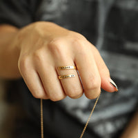 Custom Quote Wrap Ring- Personalized - Chocolate and Steel