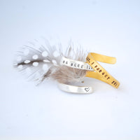 Custom Quote Wrap Ring- Personalized - Chocolate and Steel