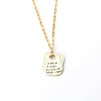 Custom Rune Tablet Quote Necklace | Inspirational Quote Jewelry - Chocolate and Steel