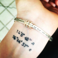 Customized bangle bracelet - personalized - Chocolate and Steel