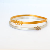 Customized bangle bracelet - personalized - Chocolate and Steel